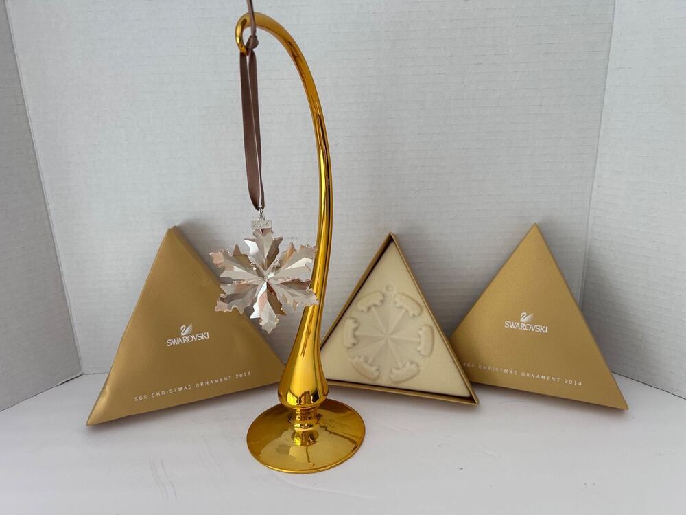 Swarovski Annual SCS Gold Edition 2014 Crystal Snowflake Christmas Ornament
